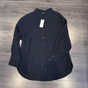 Dynamite Frida Oversized Airflow Shirt - Size L - Jet Black - NWT